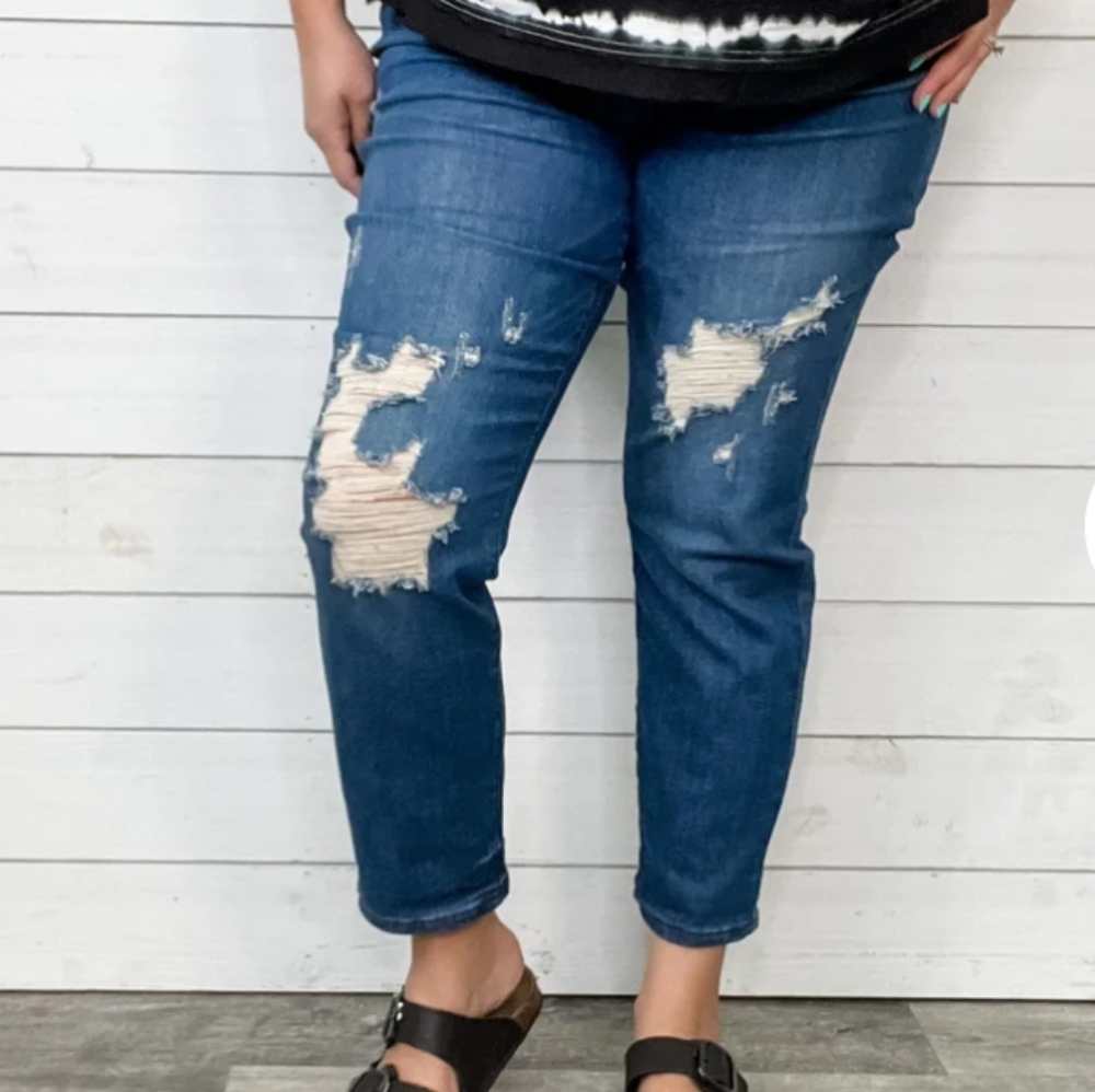 Plus Size 22 Judy Blue Women's Distressed Blue Jeans women's